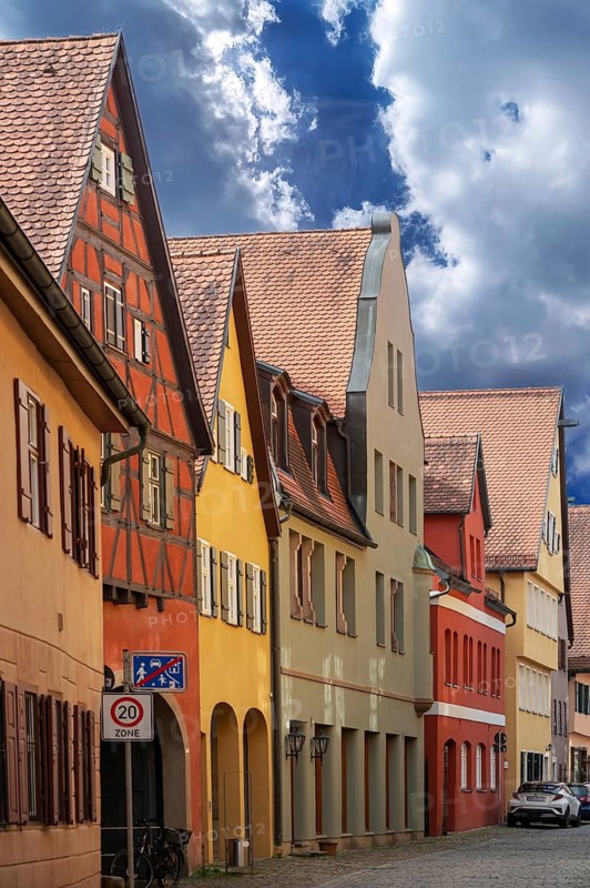Historic residential buildings, Dinkelsbühl, Bavaria, Germany