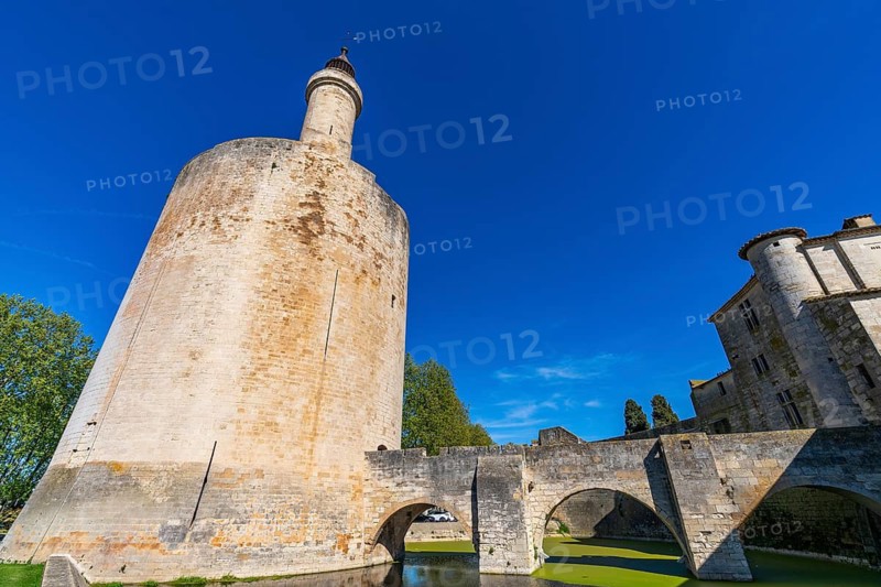 Tour de Constance defensive defence tower and medieval city wall, Aigues-Mortes, Camargue, Provence, France