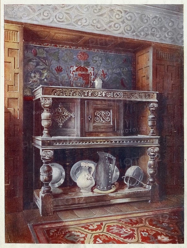 Furniture around the turn of the century 1900, Court cupboard buffet (1910, 1911), Court cupboard buffet (1910, 1911) .jpg