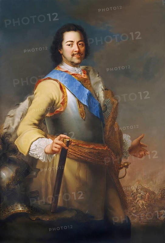 Portrait of Peter the Great, Peter I or Pyotr Alexeyevich Romanov, 1672-1725, Emperor of the Russian Empire, painting by Clementi, digitally optimized