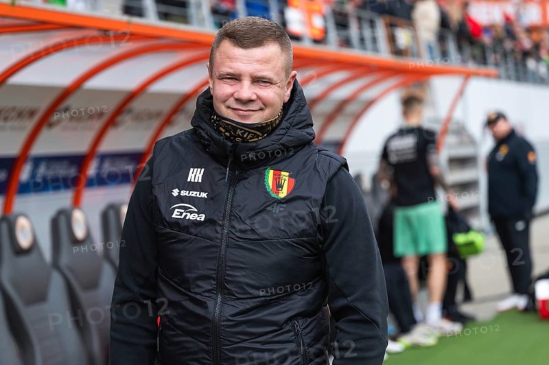 LUBIN, POLAND - MARCH 3, 2024: Football match Polish PKO Ekstraklasa between KGHM Zaglebie Lubin vs Korona Kielce 1:0. Head coach of Korona Kamil Kuzera