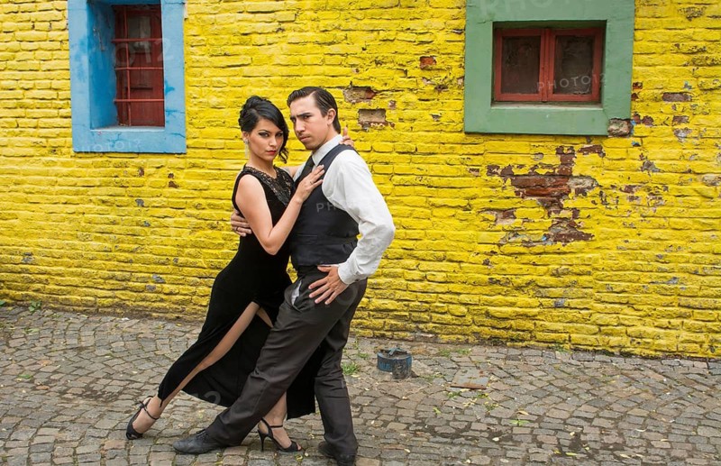 Buenos Aires, Argentia, La Boca, man and woman dancing tango, couple, dance, Bueonos Aires, Argentina, South America