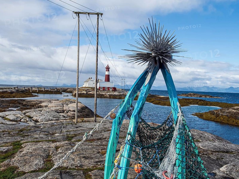Plastic sculpture at lighthouse Tranoy Fyr, Tranøy, Norway
