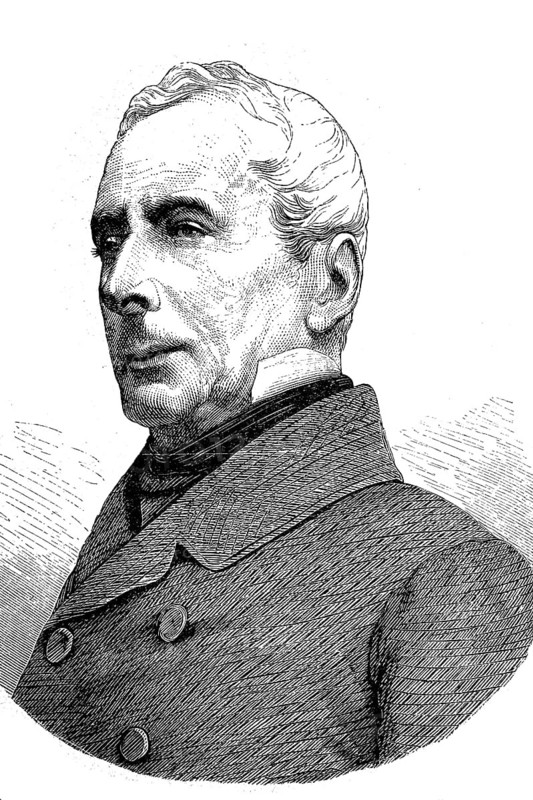 Alphonse Marie Louis Prat de Lamartine, 21 October 1790, 28 February 1869, a French writer and politician, Historical, digital reproduction of an original from the 19th century