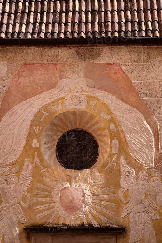 Frescoes on the Chapel of Our Lady at the Cemetery, Parish Church of Our Lady of Sorrows, Riffian, Rifiano, South Tyrol, Autonomous Province of Bolzano, Italy