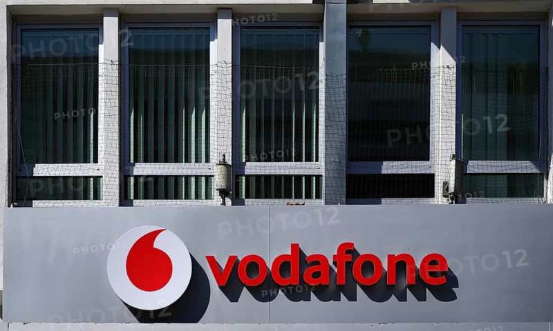 VODAVONE, communications company, logo, Königsstraße, Stuttgart, Baden-Württemberg, Germany