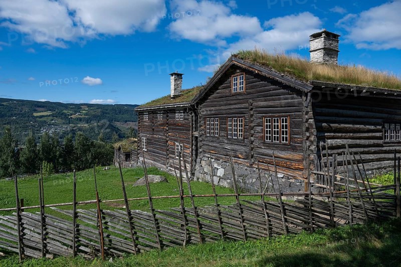 Maihaugen open-air museum with houses and objects from farms in Gudbrandsdal, Lillehammer am Mjøsa Lake, Innlandet Municipality, Norway