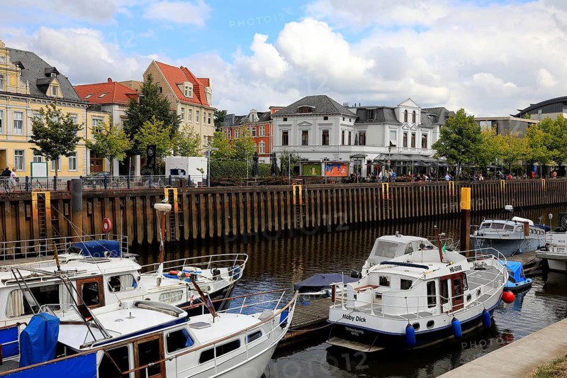 Old city harbor in Oldenburg, Lower Saxony, Germany