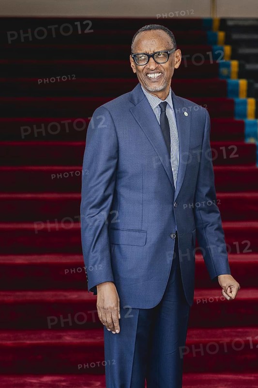 Paul Kagame, President of Rwanda, photographed during a joint meeting with Annalena Bärbock (not pictured), Federal Foreign Minister, in Kigali, 18 December 2023