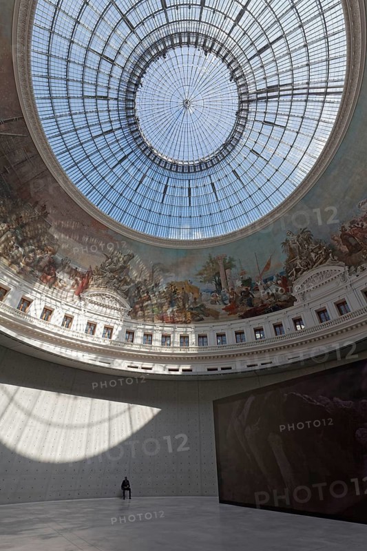 Bourse de Commerce, Pinault Collection, historic rotunda with concrete cylinder by architect Tadao Ando, claire-obscure exhibition, Paris, France