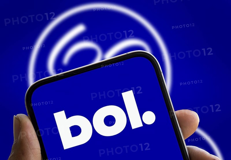 bol.com logo is displyed on smartphone.bol.com is a Dutch webshop selling a wide variety of products, from electronics to baby supplies