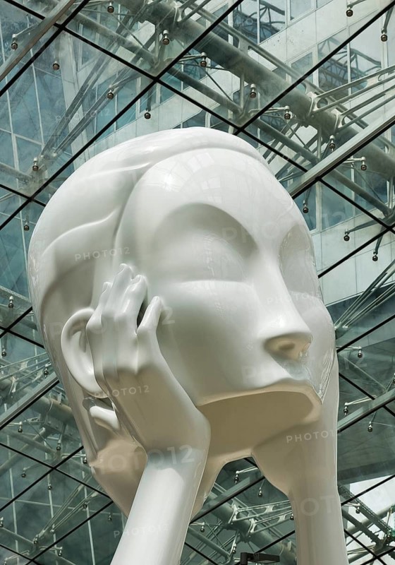 Sculpture entitled Immaterielles by the artist Andreas Schmitten, long-distance railway station, airport, Frankfurt am Main, Hesse, Germany