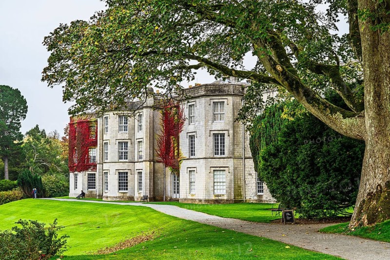 Autumn colors over Plas Newydd House and Gardens and Parkland, Llanfairpwllgwyngyll, Anglesey, Wales, UK