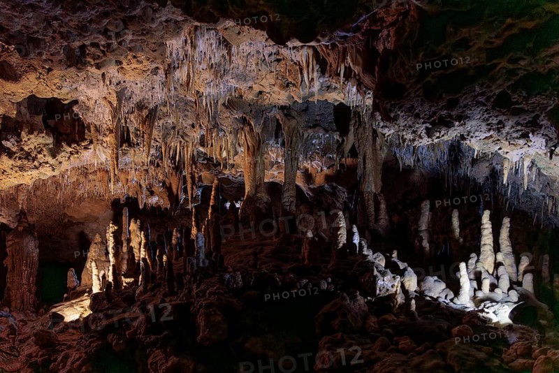 Limestone rock formations in a cave at Florida Caverns State Park in the Florida panhandle near Marianna
