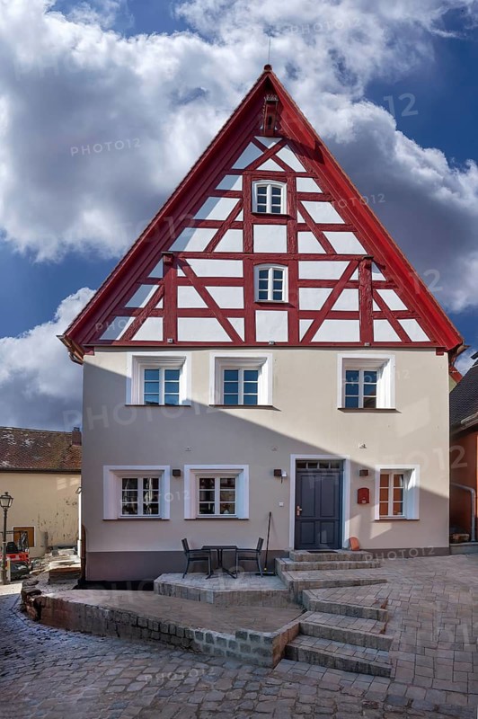 Renovated, historic half-timbered house, Lessnergasse 10, Lauf an der Pegnitz, Middle Franconia, Bavaria, Germany