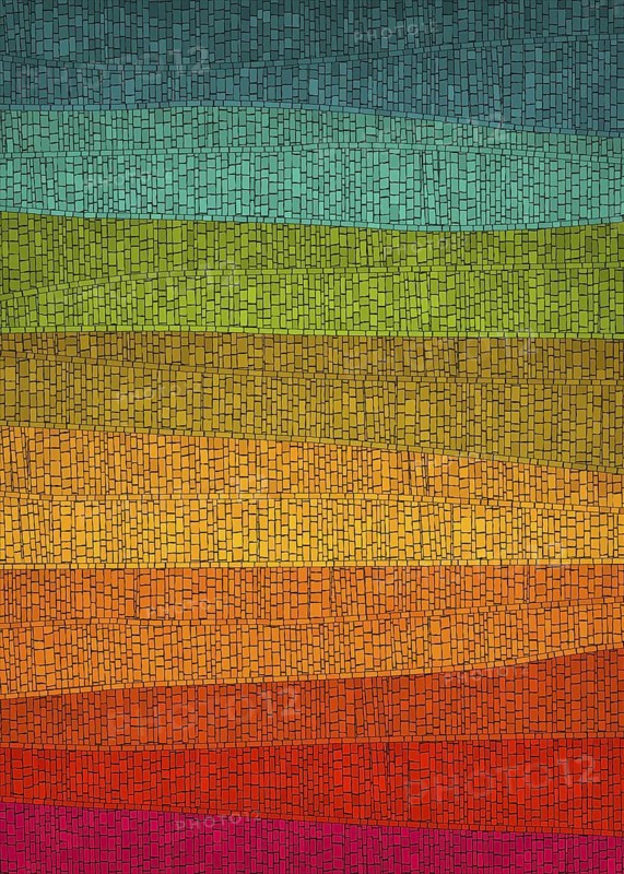 Rainbow abstract art background, vector mosaic tiles composition