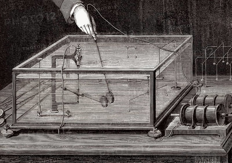 Eine Maschine von Carl Anton Bjerknes, 1825-1903, einem norwegischen Mathematiker und Physiker