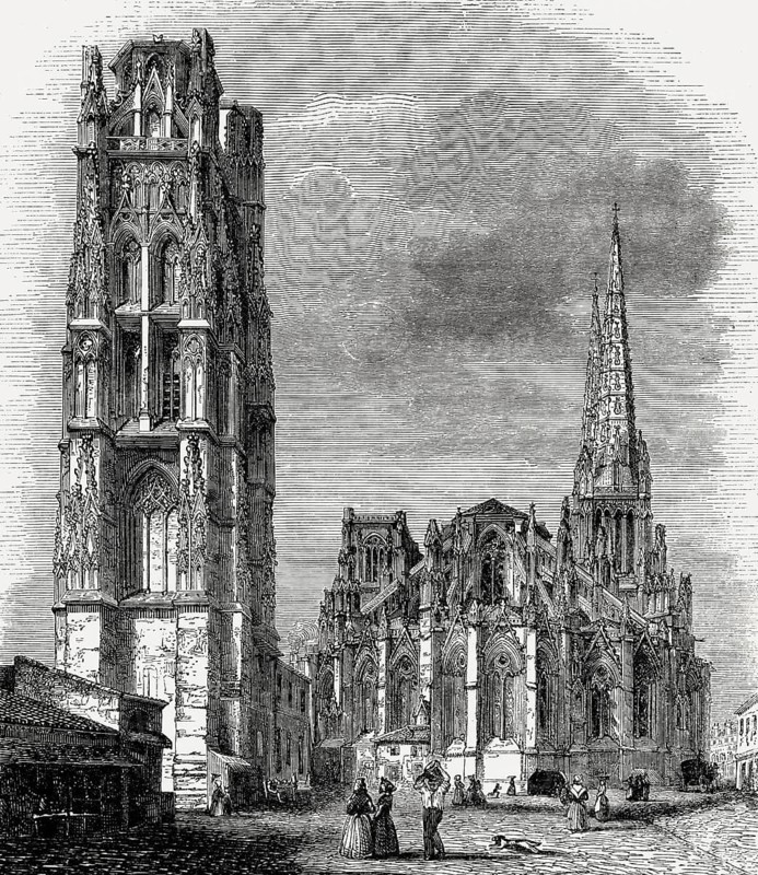 Cathédrale St-André, Place Pey Berland, Bordeaux, France, 19th century