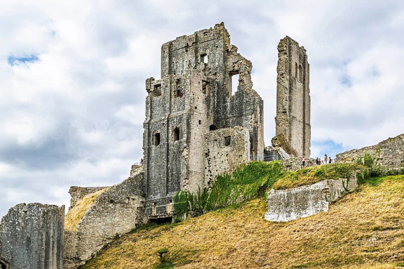 Ruins of Corfe Castle, Wareham, Dorset, England, United Kingdom