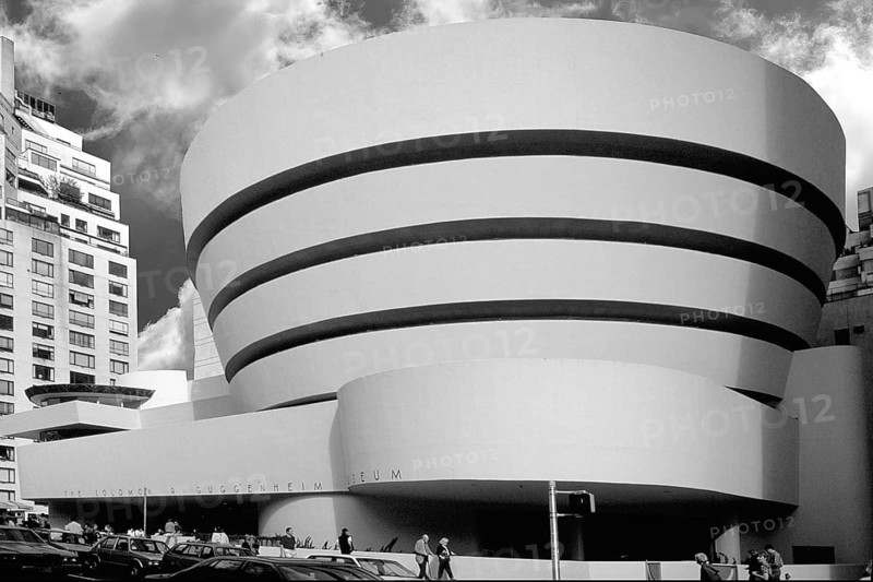 Peggy Guggenheim Museum, opened 1959, black and white, New York, USA