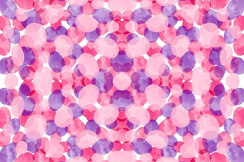 This abstract watercolor pattern features overlapping pink and purple circles, creating a vibrant and artistic design. Perfect for backgrounds and artistic projects