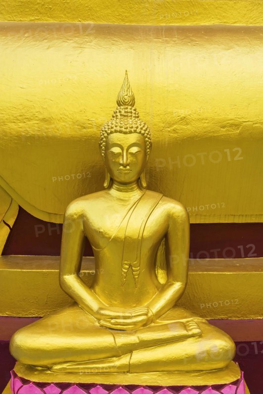 Sitting Buddha at Wat Phra Yai, Buddhist Temple, Big Buddha Temple, religion, Buddhism, figure, statue, sculpture, worship, God, sacred, world religion, spiritual, Buddha, Asian, deity, human figure, monument, sage, wisdom, image, religious, travel, tourism, art, history, cultural history, cult, icon, architecture, gold, golden, gilded, culture, peaceful, faith, monument, public, Koh Samui, Thailand