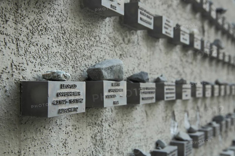 Memorial to the Holocaust during the Nazi era and persecution of Jews, Neuer Börneplatz, Frankfurt am Main, Hesse, Germany