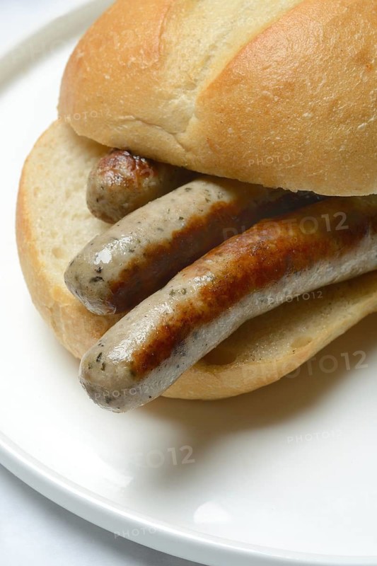 Nuremberg sausages in rolls, Nuremberg bratwurst sausages