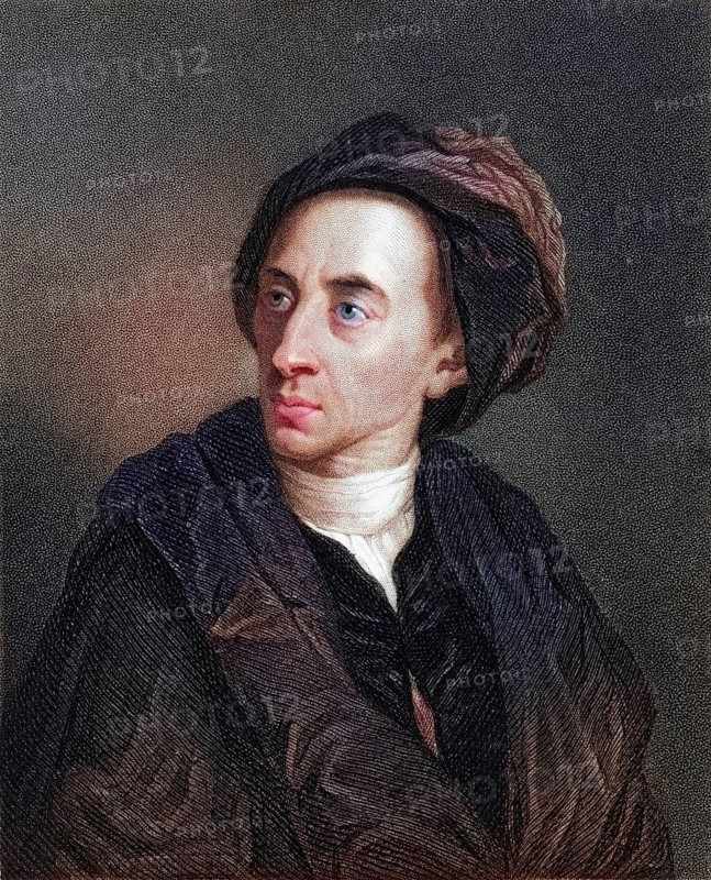 Alexander Pope, 1688-1744, English poet and satirist. From the book Gallery of Portraits, 1833, Historic, digitally restored reproduction from a 19th century original, Record date not stated