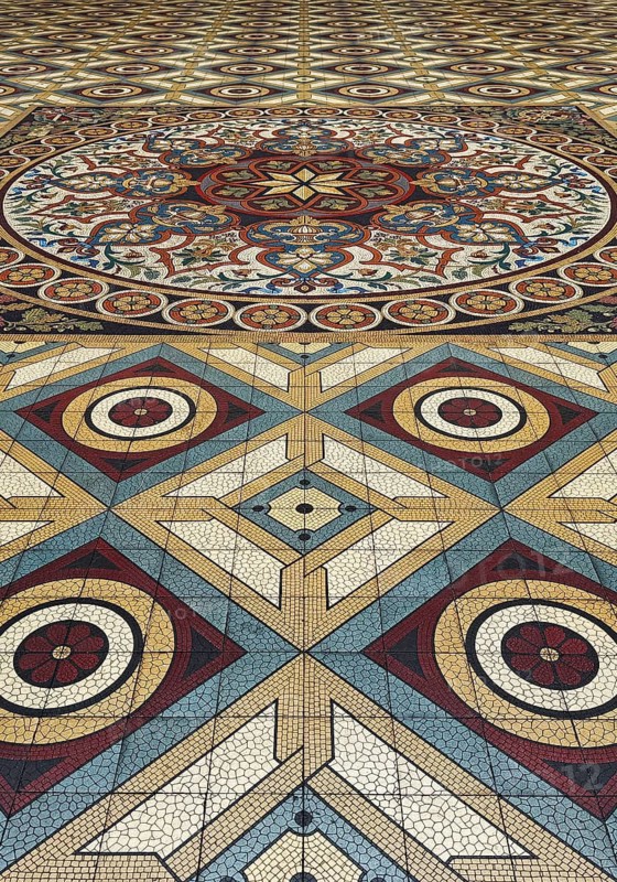 Floor mosaic in Palácio da Bolsa, neoclassical style stock exchange, magnificent building, UNESCO World Heritage Site, Porto, Portugal