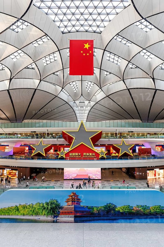 Terminal of the new Beijing Daxing New International Airport (PKX) in Beijing, China