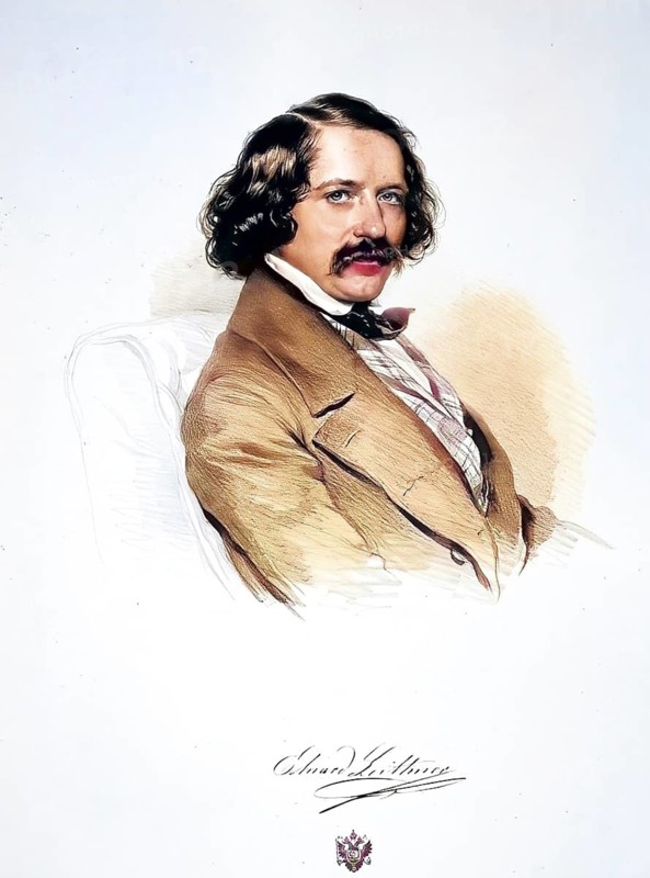 Eduard Leithner (1815-1874), Austrian singer, bass-baritone, Historic, digitally restored reproduction from a 19th century original, Record date not stated