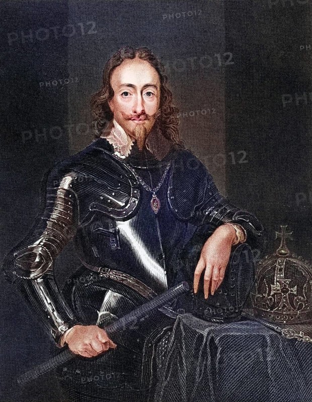 Charles I, 1600-1649, King of England, Scotland, Wales and Ireland. From the book Lodge's British Portraits published in London 1823, Historic, digitally restored reproduction from a 19th century original, Record date not stated