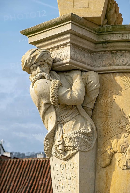 Statue of a Turk, St Vincent Ferrer and St Procopius Sculptural Group, Charles Bridge, Prague - Praha, Czech Republic