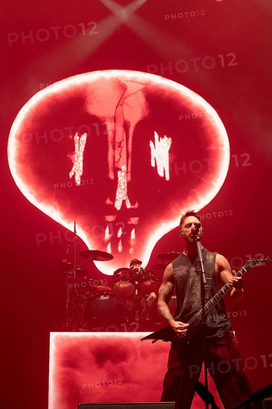 Matthew Tuck from Bullet For My Valentine live on The Poisoned Ascendancy EU Tour 2025 Celebrating the 20th Anniversary of the Iconic Albums, Playing Them in Full at the Max-Schmeling-Halle in Berlin on 14/02/2025