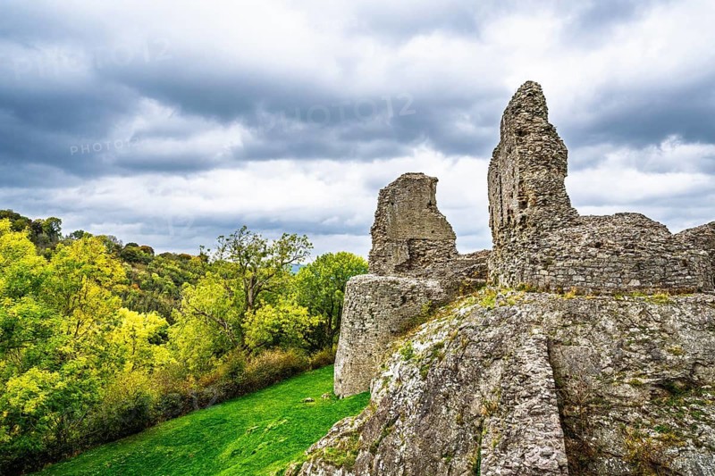 Ruins of Montgomery Castle, Montgomery, Powys, Wales, UK