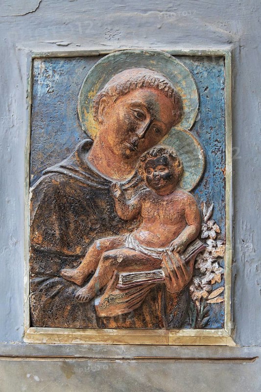 Religious image outside Saint Francis of Assisi Church Valletta, Malta