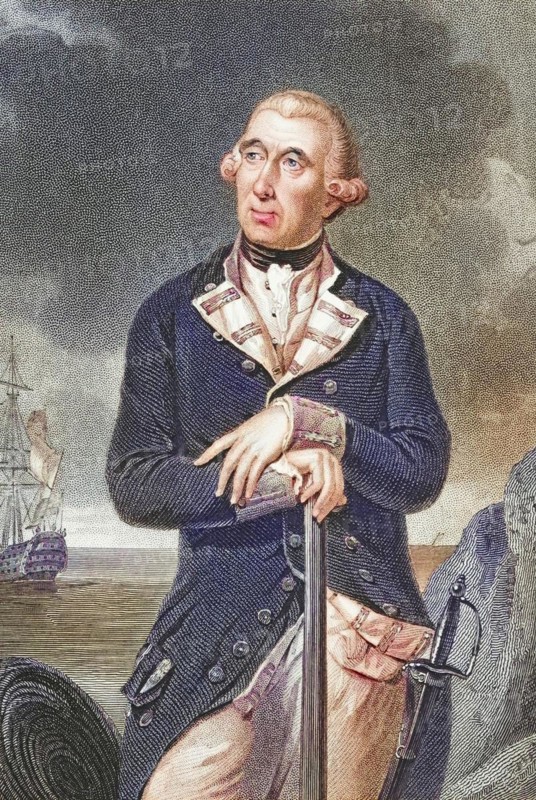 Richard Kempenfelt, 1718, 1782, British Rear Admiral, Historical, digitally restored reproduction from a 19th century original, Record date not stated