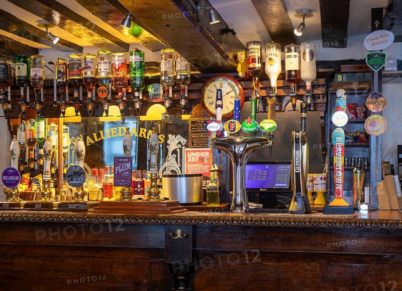 Inside the Allied Arms historic public house, Reading, Berkshire, England, UK