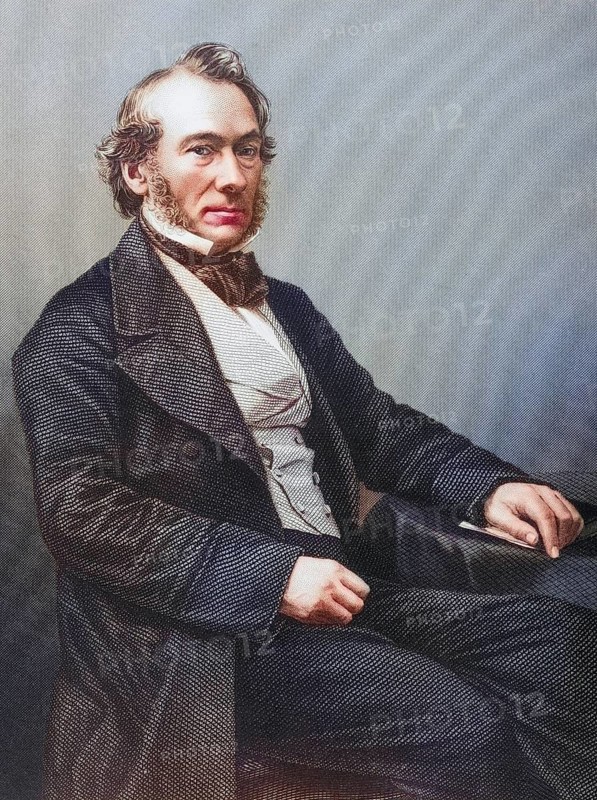 Richard Cobden, 1783-1862, British surgeon, philosopher, writer and statesman. Painted by DJPound after a photograph by J. Eastham and Bassano. From the book The Drawing-Room of Eminent Personages, Volume 2, published in London 1860, digitally restored reproduction from a 19th century original, record date not stated