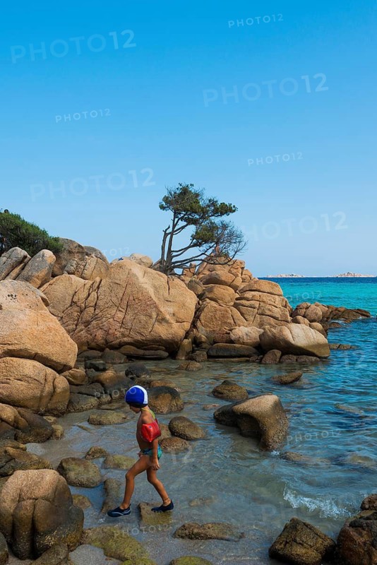 Picturesque beach with granite rocks, Spiaggia Di Capriccioli, Costa Smeralda, Sardinia, Italy
