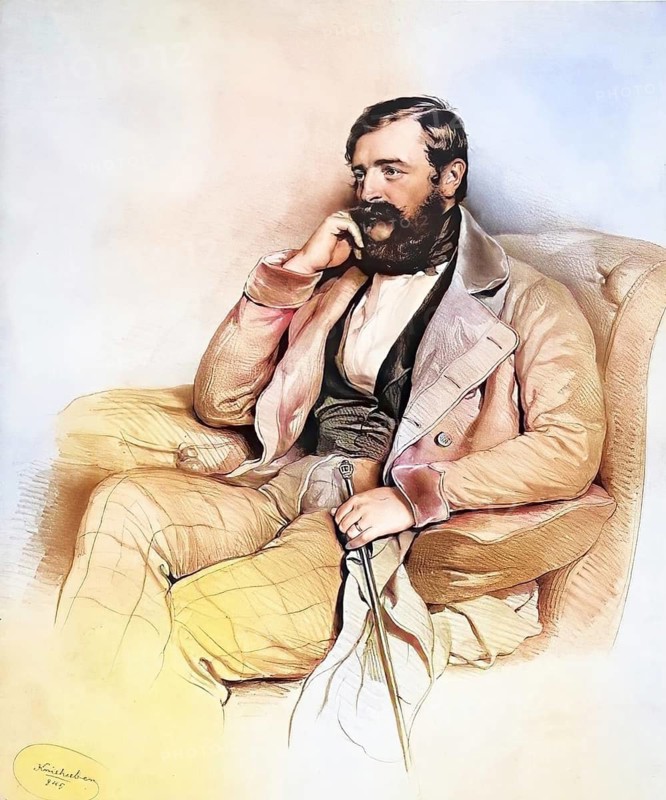 Josef von Mittrowsky, Count von Mittrovitz und Nemischl (1802-1875), Major General, Commander of the Order of Malta, Historical, digitally restored reproduction from a 19th century original, Record date not stated