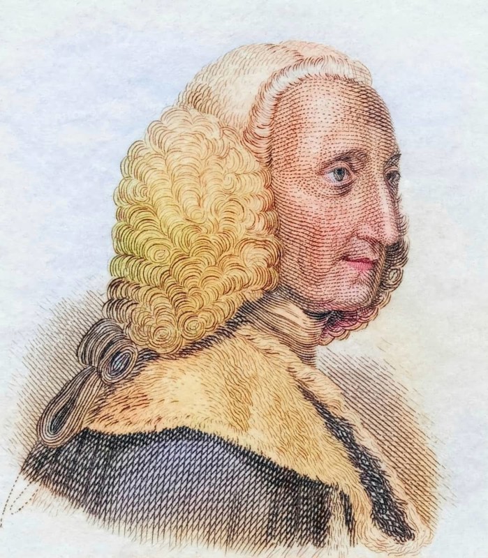 George Lyttelton, 1st Baron Lyttelton PC, (born 17 January 1709 in Hagley, Worcestershire, died 24 August 1773) was a British statesman, historian and patron of the arts, coloured woodcut from Crabbe's Historical Dictionary from 1825, Historical, digital reproduction