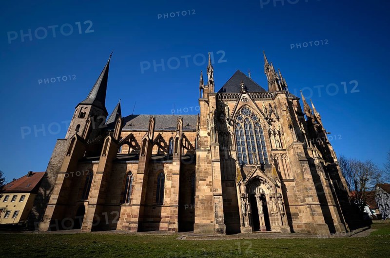 South Facade, Ritterstiftskirche, collegiate church St. Peter, Bad Wimpfen, Kraichgau, Baden-Württemberg, Germany
