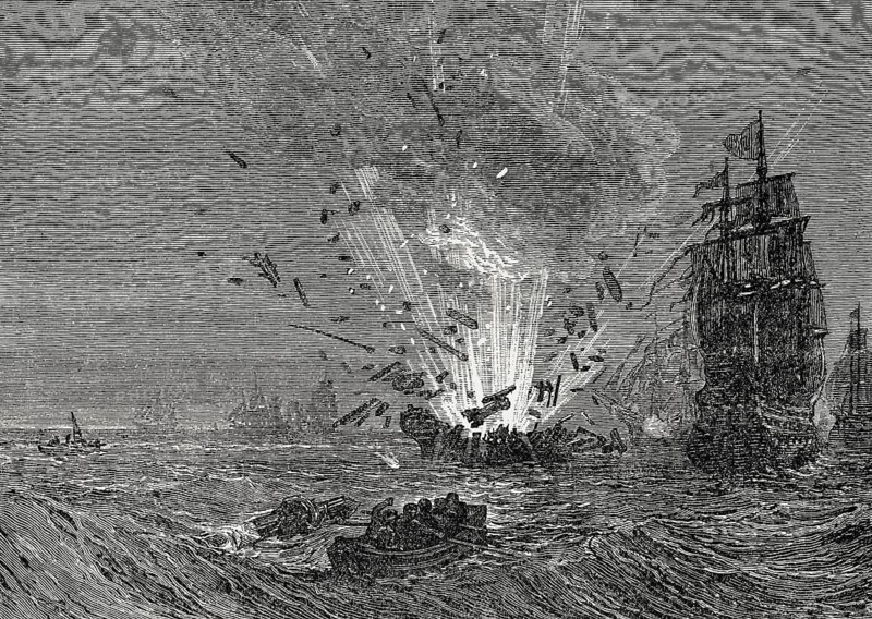 A naval Battle of the First Anglo-Dutch War, From British Battles on Land and Sea, by James Grant