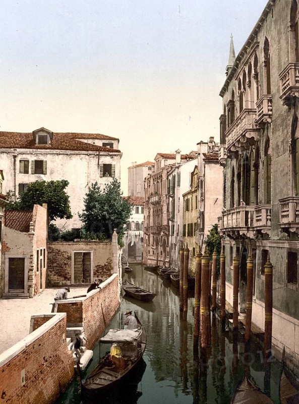 Three Bridges, Venice, Italy, Historic, digitally restored reproduction from a 19th century original, Record date not stated, Three Bridges, Venice, Italy, Historic, digitally restored reproduction from a 19th century original, Record date not stated