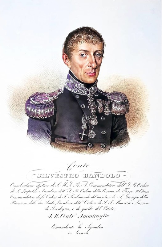 Silvestro Count Dandolo (1776-1847), k. k. Admiral, Historical, digitally restored reproduction from a 19th century original, Record date not stated