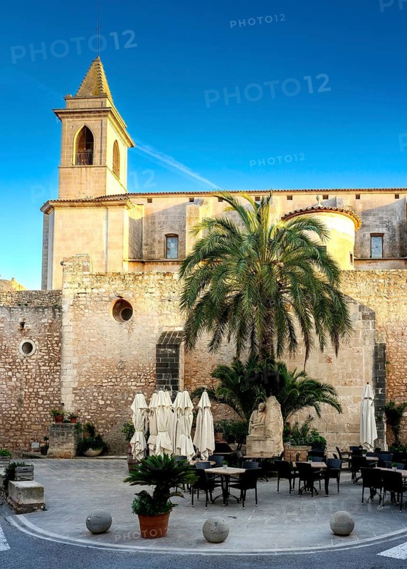 Sant Andreu Church in the old town of Santanyi, Majorca, Balearic Islands, Spain