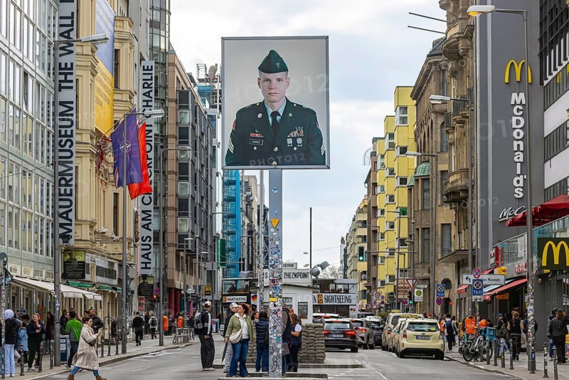 Checkpoint Charlie is one of Berlin's most important and most visited sights. The former border crossing in Friedrichstraße is an attraction for visitors from Germany and abroad. The tourist attraction was a military checkpoint during the division of Germany. Berlin, Germany