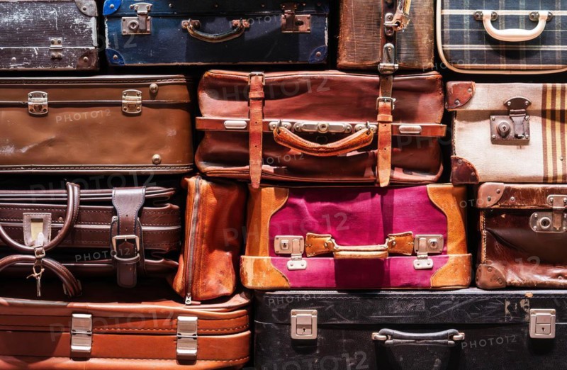 A pile of old suitcases, Barcelona, Spain